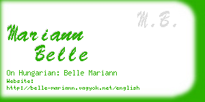 mariann belle business card